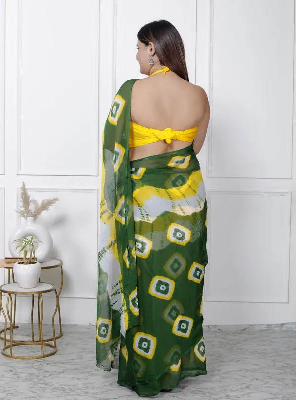 Green_Pure_Chiffon_Printed_Bandhani_Printed_Sarees_For_Women