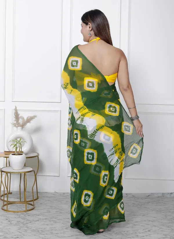 Green_Pure_Chiffon_Printed_Bandhani_Printed_Sarees_For_Women