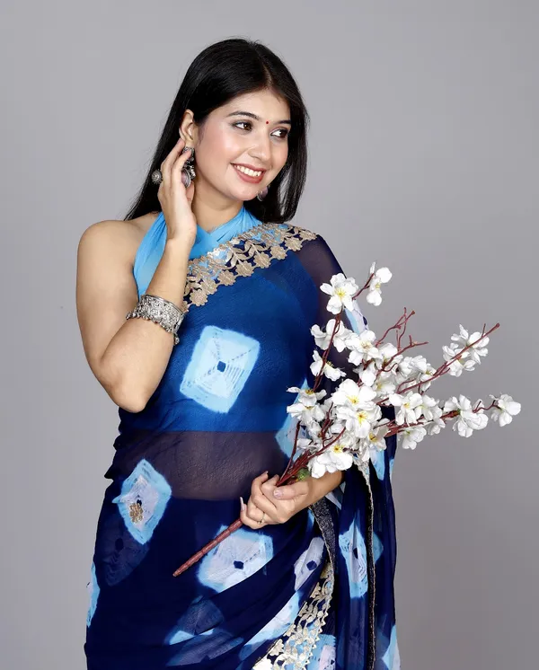 Nevyblue_Trendy_Printed_Chiffon_Bandhini_Gotta_Patti_Work_Sarees_For_Women