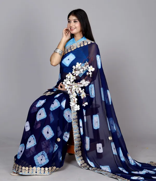 Nevyblue_Trendy_Printed_Chiffon_Bandhini_Gotta_Patti_Work_Sarees_For_Women