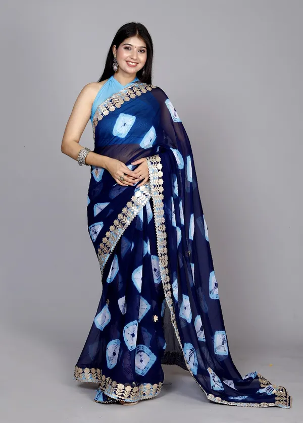 Nevyblue_Trendy_Printed_Chiffon_Bandhini_Gotta_Patti_Work_Sarees_For_Women