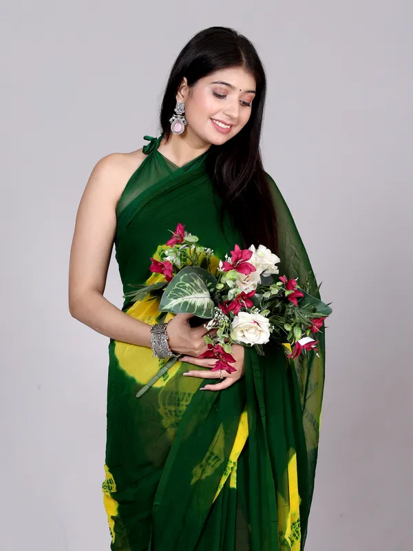 Green_Bandhani_Printed_Chiffon_Printed_Sarees_For_Women
