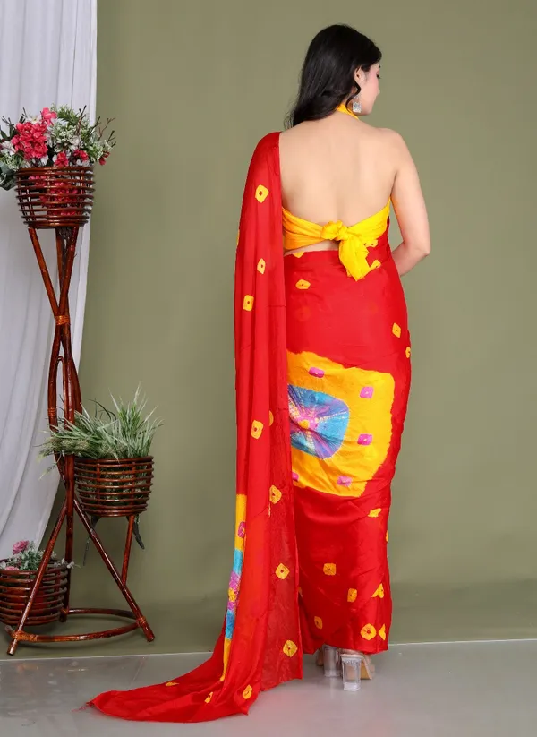 Red_Pure_Chinon_Silk_Trendy_Bandhini_Chiffon_Sarees_For_Women
