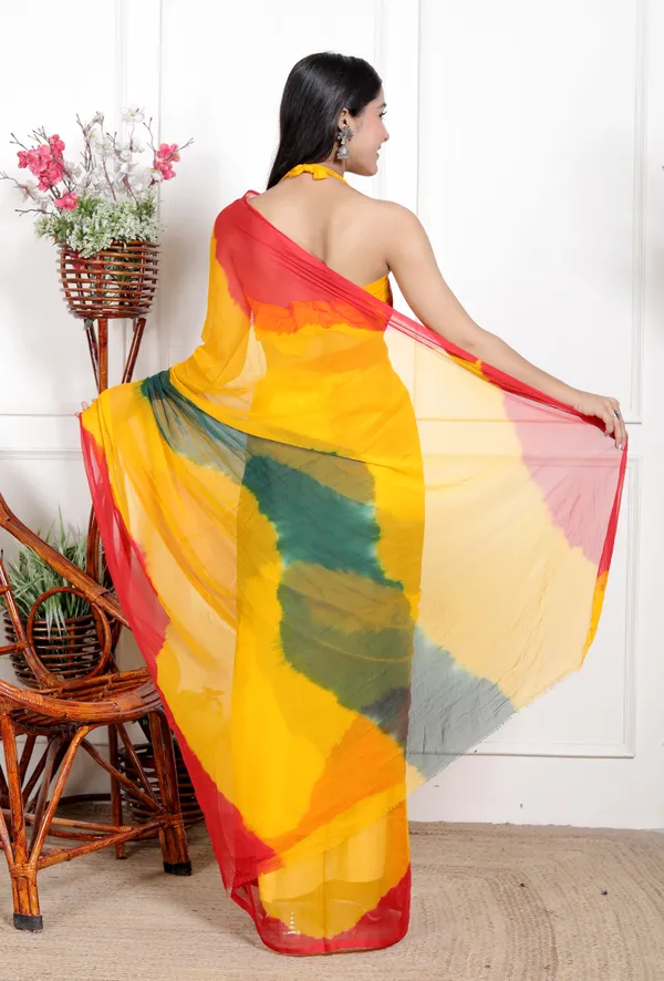 Pure_Chiffon_Leheriya_Designer_Printed_Bollywwod_Sarees_For_Women