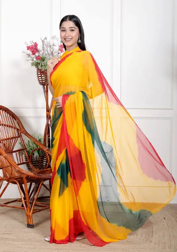 Pure_Chiffon_Leheriya_Designer_Printed_Bollywwod_Sarees_For_Women