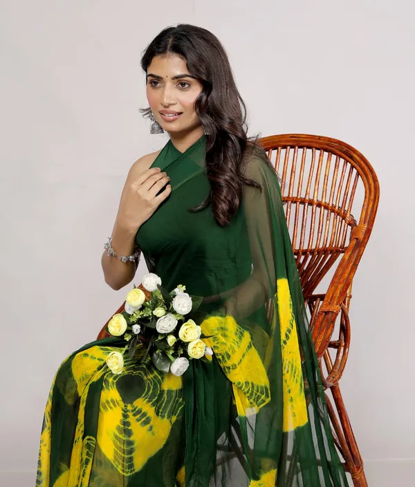 Green_Pure_Chiffon_Printed_Saree_Bandhini_Printed_Sarees_For_Women