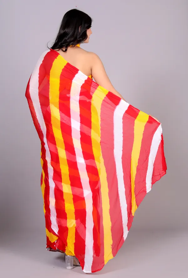 Red_Jaipuri_Leheriya_Printed_Pure_Chiffon_Saree_For_Women
