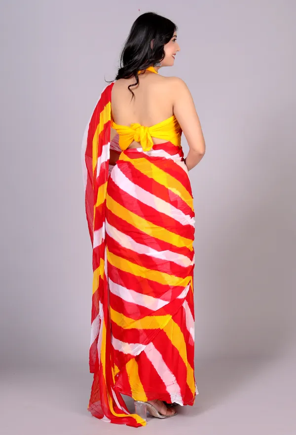Red_Jaipuri_Leheriya_Printed_Pure_Chiffon_Saree_For_Women