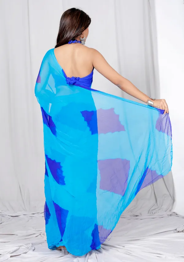 Blue_Pure_Chiffon_Printed_Checked_Printed_Sarees_For_Women