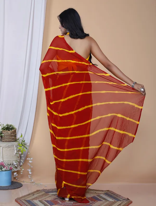 Red_Pure_Chiffon_Trendy_Leheriya_Chiffon_Sarees_For_Women
