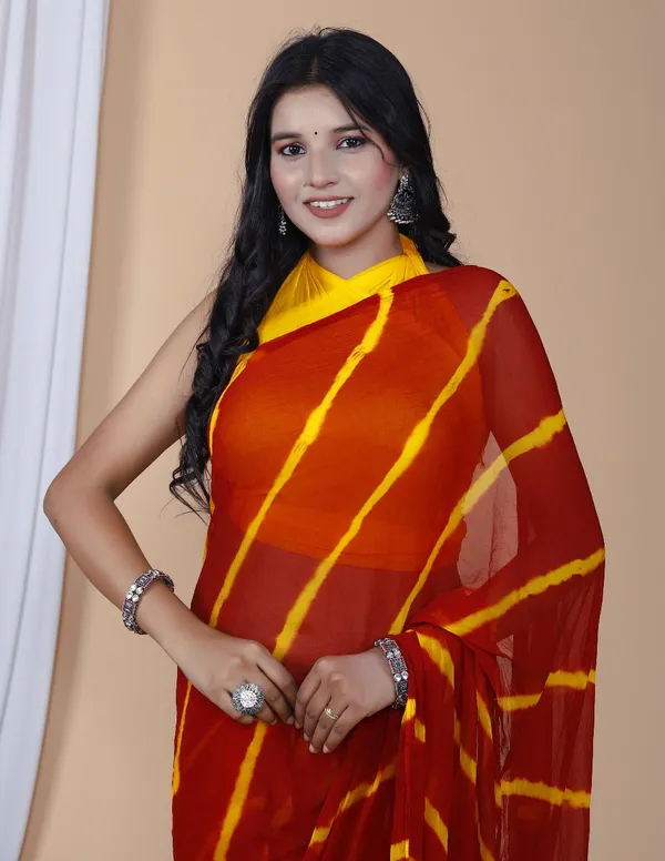 Red_Pure_Chiffon_Trendy_Leheriya_Chiffon_Sarees_For_Women