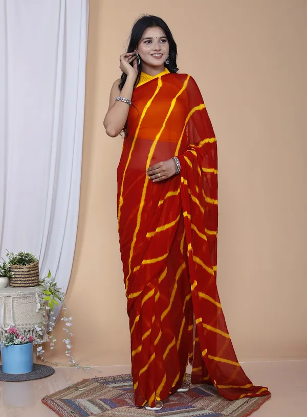 Red_Pure_Chiffon_Trendy_Leheriya_Chiffon_Sarees_For_Women
