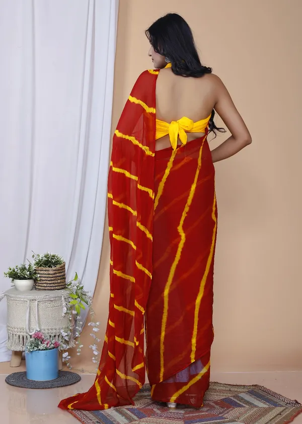 Red_Pure_Chiffon_Trendy_Leheriya_Chiffon_Sarees_For_Women