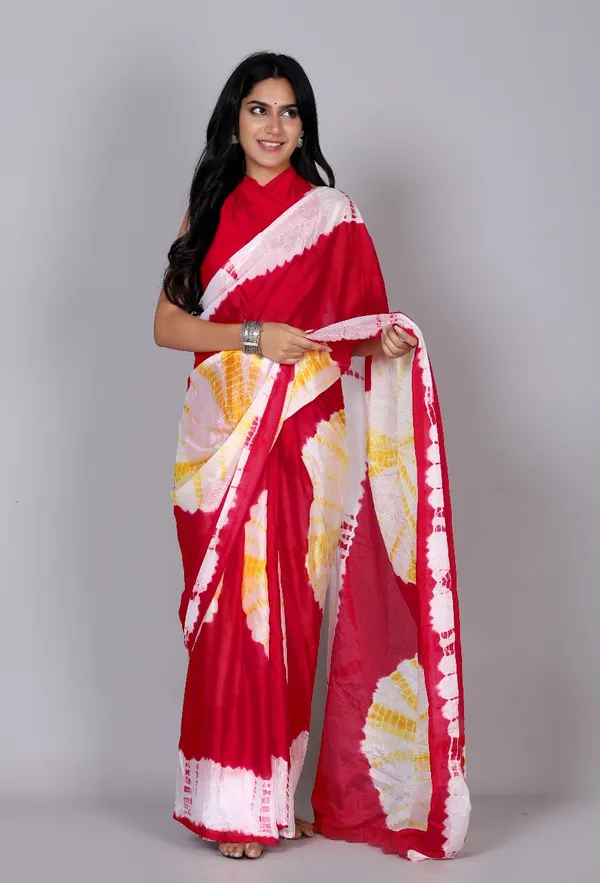 Red_Trendy_Printed_Silk_Bandhini_Sarees_For_Women
