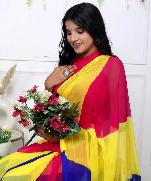 Multicolor_Pure_Chiffon_Trendy_Leheriya_Chiffon_Sarees_For_Women