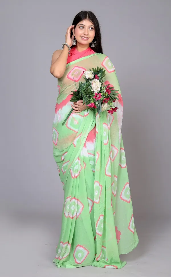 Pink_Pure_Chiffon_Printed_Saree_Bandhini_Printed_Sarees_For_Women