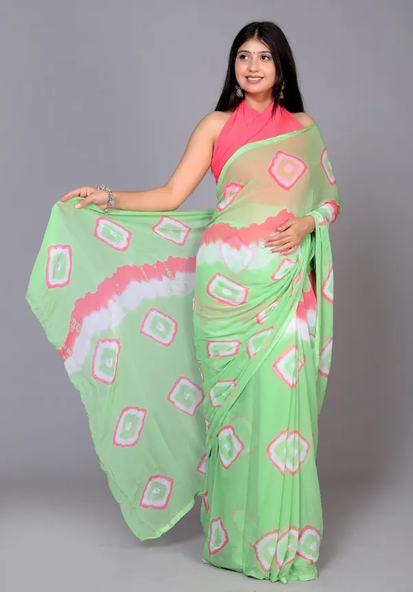 Pink_Pure_Chiffon_Printed_Saree_Bandhini_Printed_Sarees_For_Women