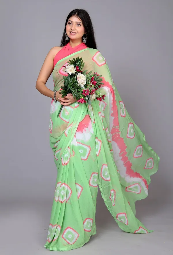 Pink_Pure_Chiffon_Printed_Saree_Bandhini_Printed_Sarees_For_Women
