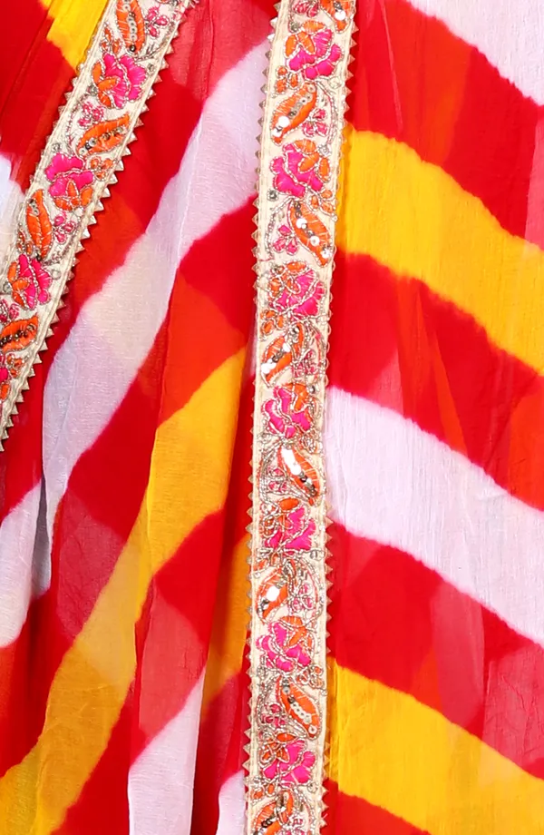 Yellow_Pure_Chiffon_Leheriya_Embroidered_Border_Sarees_For_Women