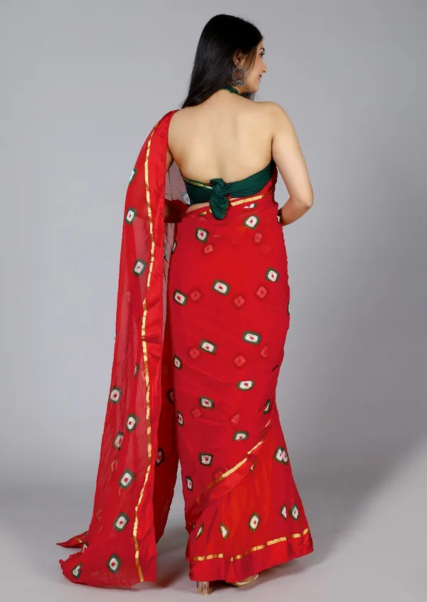 Red_Pure_Chiffon_Trendy_Bandhini_Chiffon_Sarees_For_Women