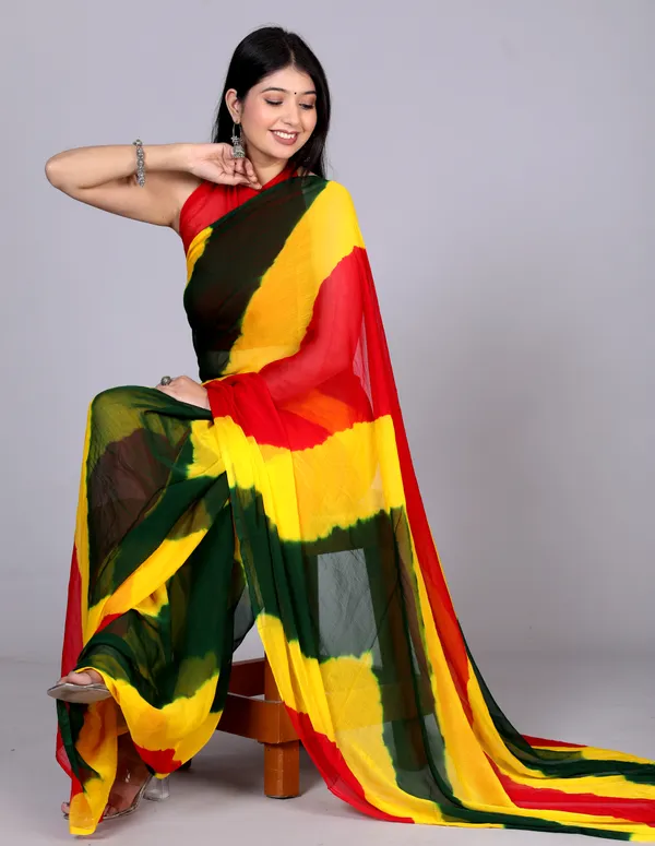 Red_Pure_Chiffon_Leheriya_Bollywood_Sarees_For_Women