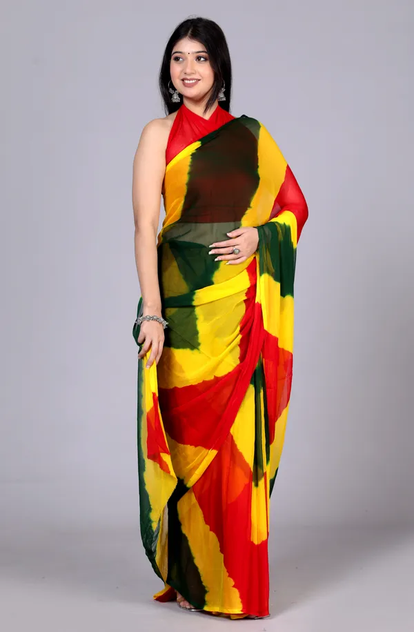 Red_Pure_Chiffon_Leheriya_Bollywood_Sarees_For_Women