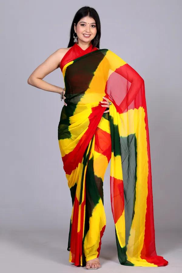 Red_Pure_Chiffon_Leheriya_Bollywood_Sarees_For_Women