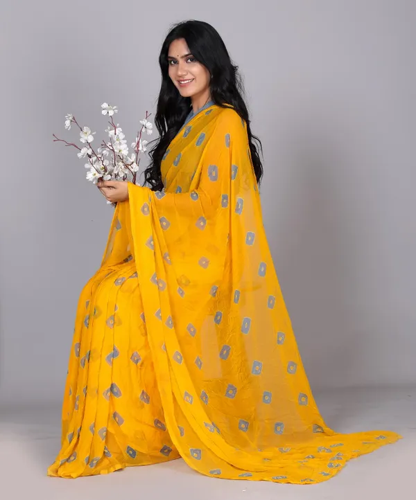 Grey_Trendy_Printed_Chiffon_Bandhini_Sarees_For_Women