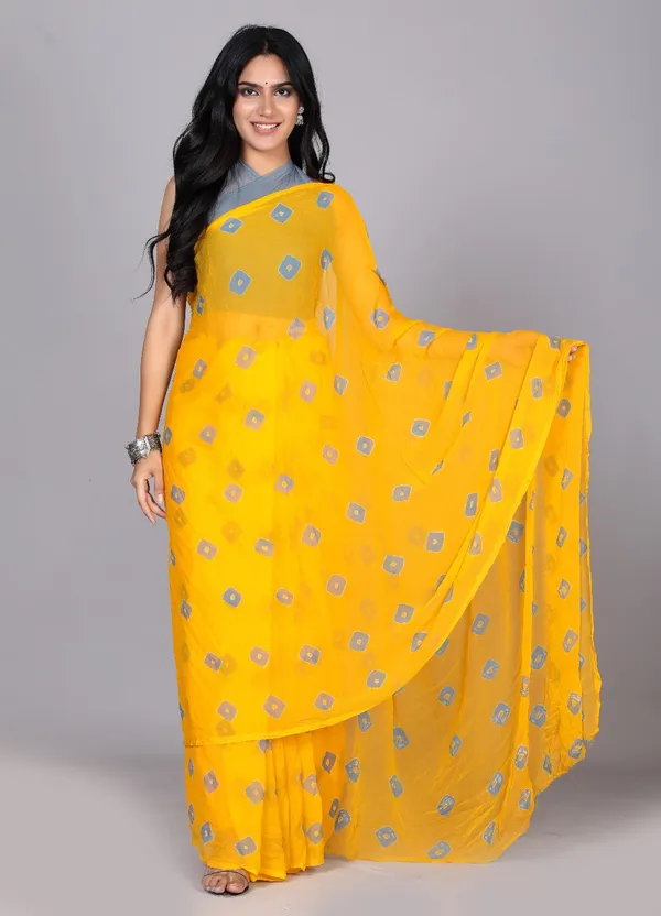 Grey_Trendy_Printed_Chiffon_Bandhini_Sarees_For_Women