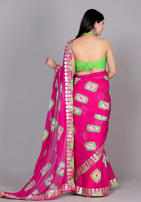 Pink_Trendy_Printed_Chiffon_Bandhini_Gotta_Patti_Work_Sarees_For_Women