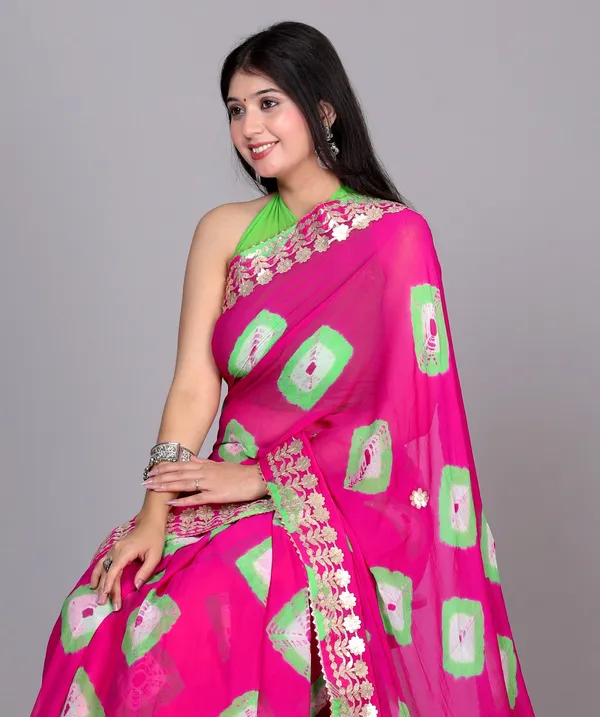 Pink_Trendy_Printed_Chiffon_Bandhini_Gotta_Patti_Work_Sarees_For_Women