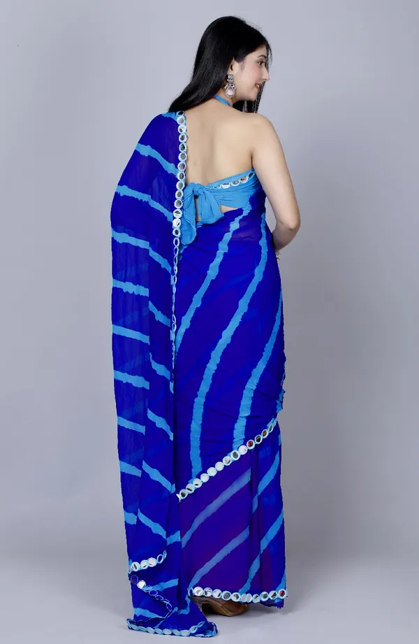 Blue_Pure_Chiffon_Leheriya_Mirror_Work_Printed_Work_Sarees_For_Women