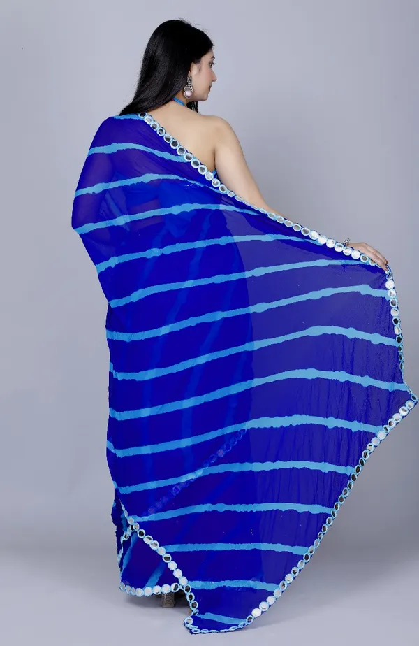 Blue_Pure_Chiffon_Leheriya_Mirror_Work_Printed_Work_Sarees_For_Women