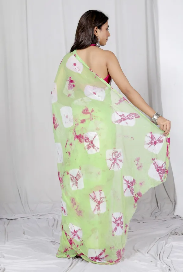 Green_Pure_Chiffon_Printed_Saree_Bandhini_Printed_Sarees_For_Women