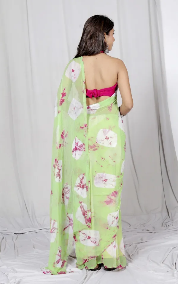 Green_Pure_Chiffon_Printed_Saree_Bandhini_Printed_Sarees_For_Women
