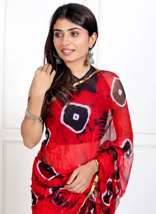 Red_Pure_Chiffon_Printed_Saree_Bandhini_Printed_Sarees_For_Women