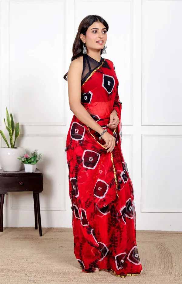 Red_Pure_Chiffon_Printed_Saree_Bandhini_Printed_Sarees_For_Women