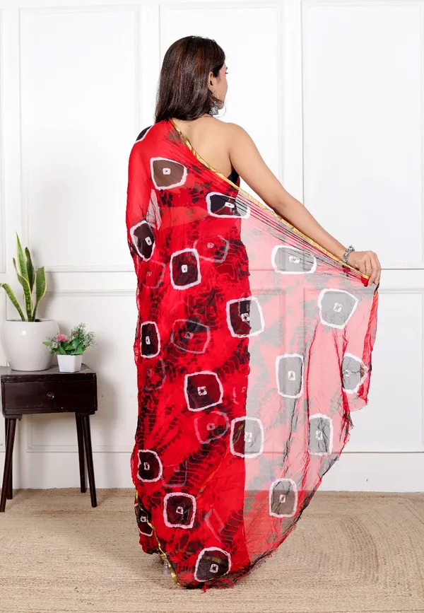 Red_Pure_Chiffon_Printed_Saree_Bandhini_Printed_Sarees_For_Women