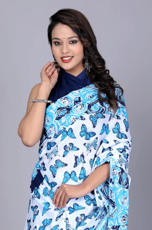Blue_Pure_Cotton_Printed_Sarees_For_Women