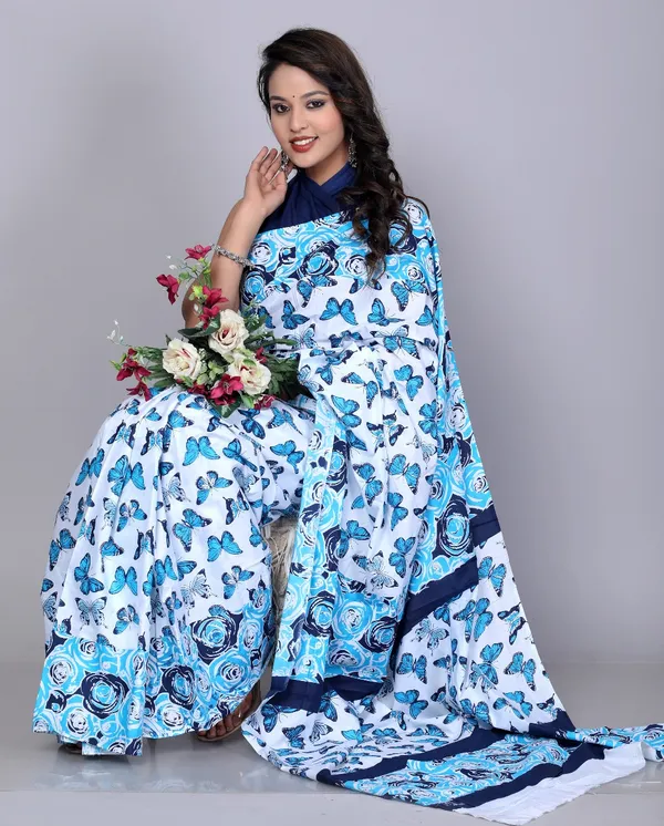 Blue_Pure_Cotton_Printed_Sarees_For_Women