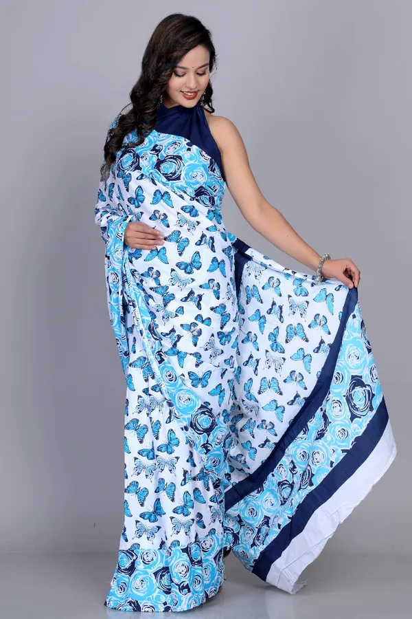 Blue_Pure_Cotton_Printed_Sarees_For_Women