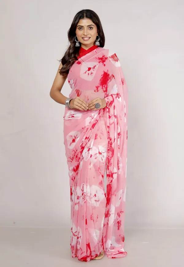 Pink_Pure_Chiffon_Printed_Saree_Bandhini_Printed_Sarees_For_Women