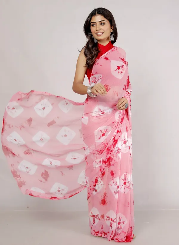 Pink_Pure_Chiffon_Printed_Saree_Bandhini_Printed_Sarees_For_Women
