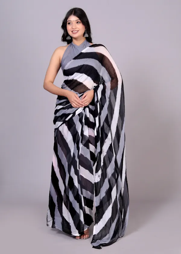 Grey_Jaipuri_Leheriya_Printed_Pure_Chiffon_Saree_For_Women