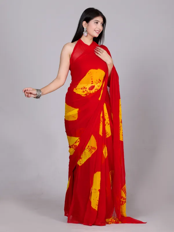Red_Bandhani_Printed_Chiffon_Printed__Sarees_For_Women