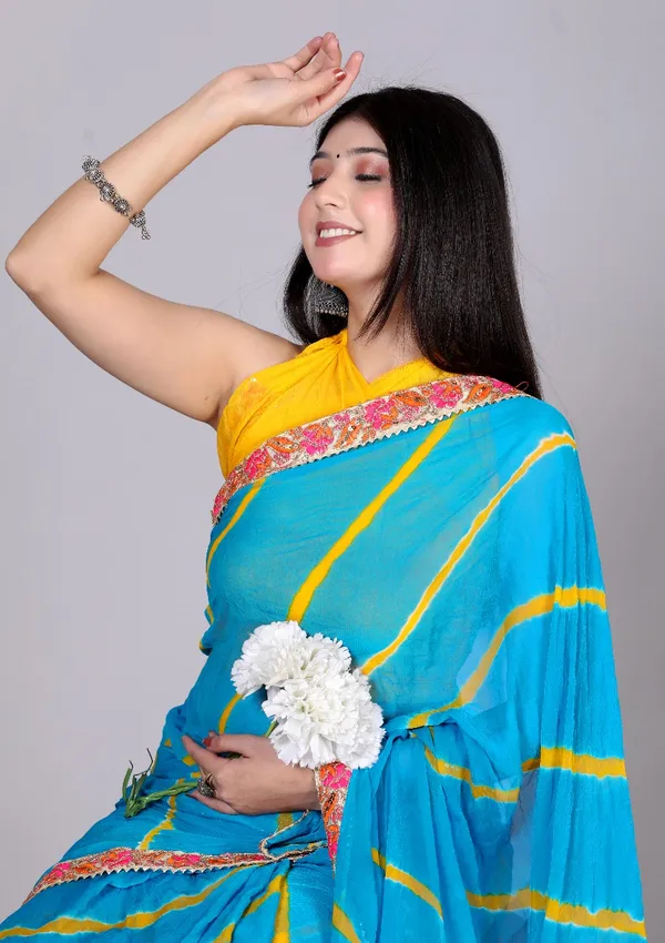 Sky_Blue_Pure_Chiffon_Leheriya_Embroidered_Border_Sarees_For_Women