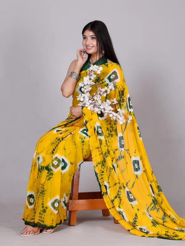 Gold_Bandhani_Printed_Chiffon_Printed_Sarees_For_Women