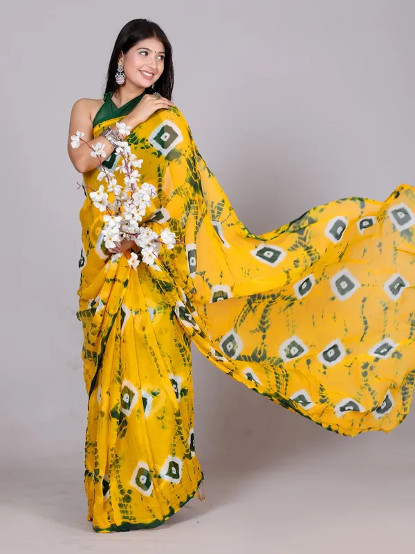 Gold_Bandhani_Printed_Chiffon_Printed_Sarees_For_Women
