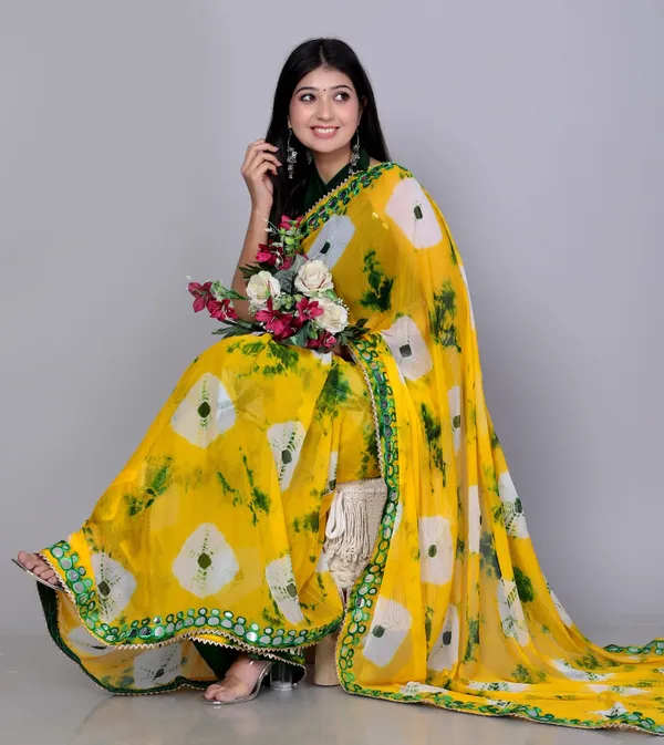 Gold_Pure_Chiffon_Printed_Mirror_Printed_Mirror_Work_Sarees_For_Women