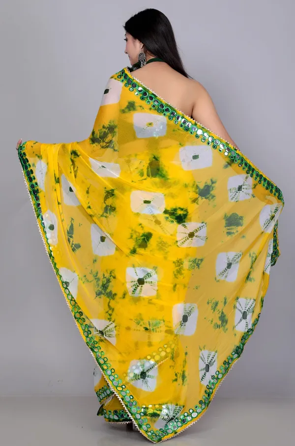 Gold_Pure_Chiffon_Printed_Mirror_Printed_Mirror_Work_Sarees_For_Women